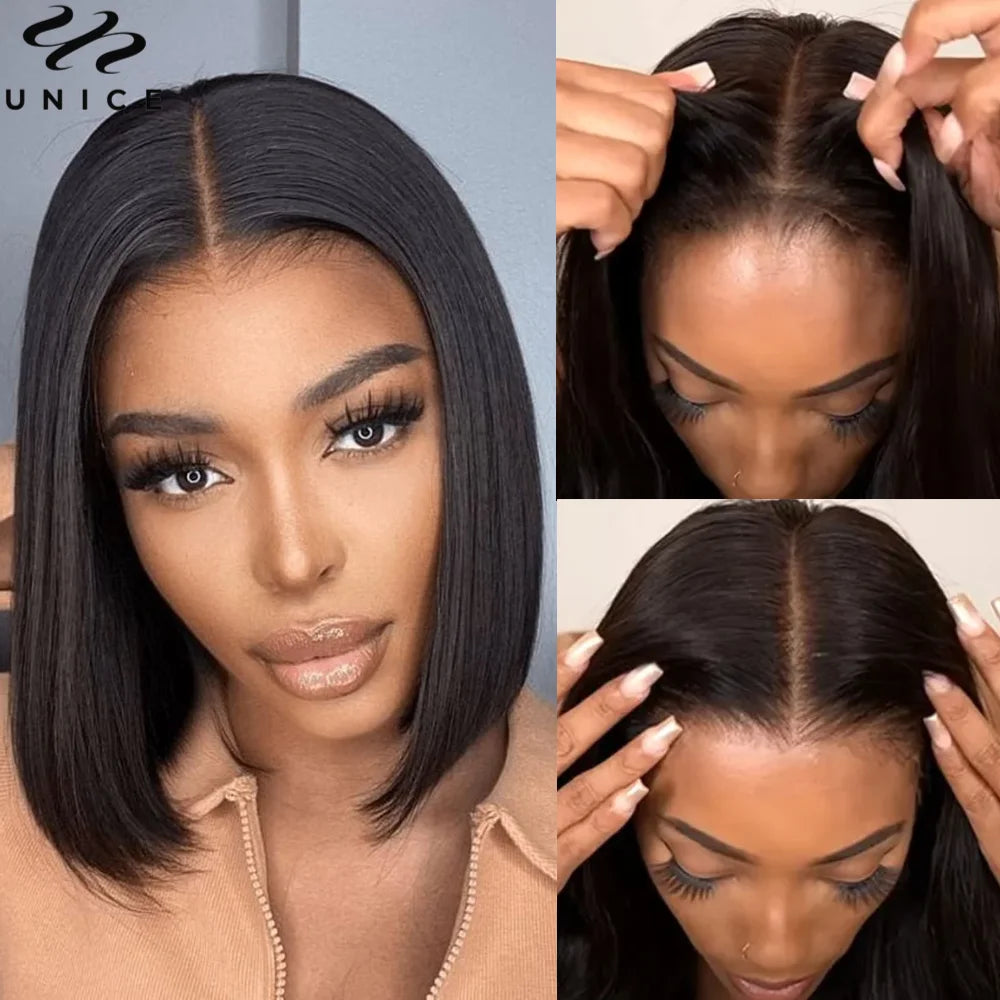 Bye-Bye Knot Bob Parykk – Ferdigklipt Blondelukking uten Lim