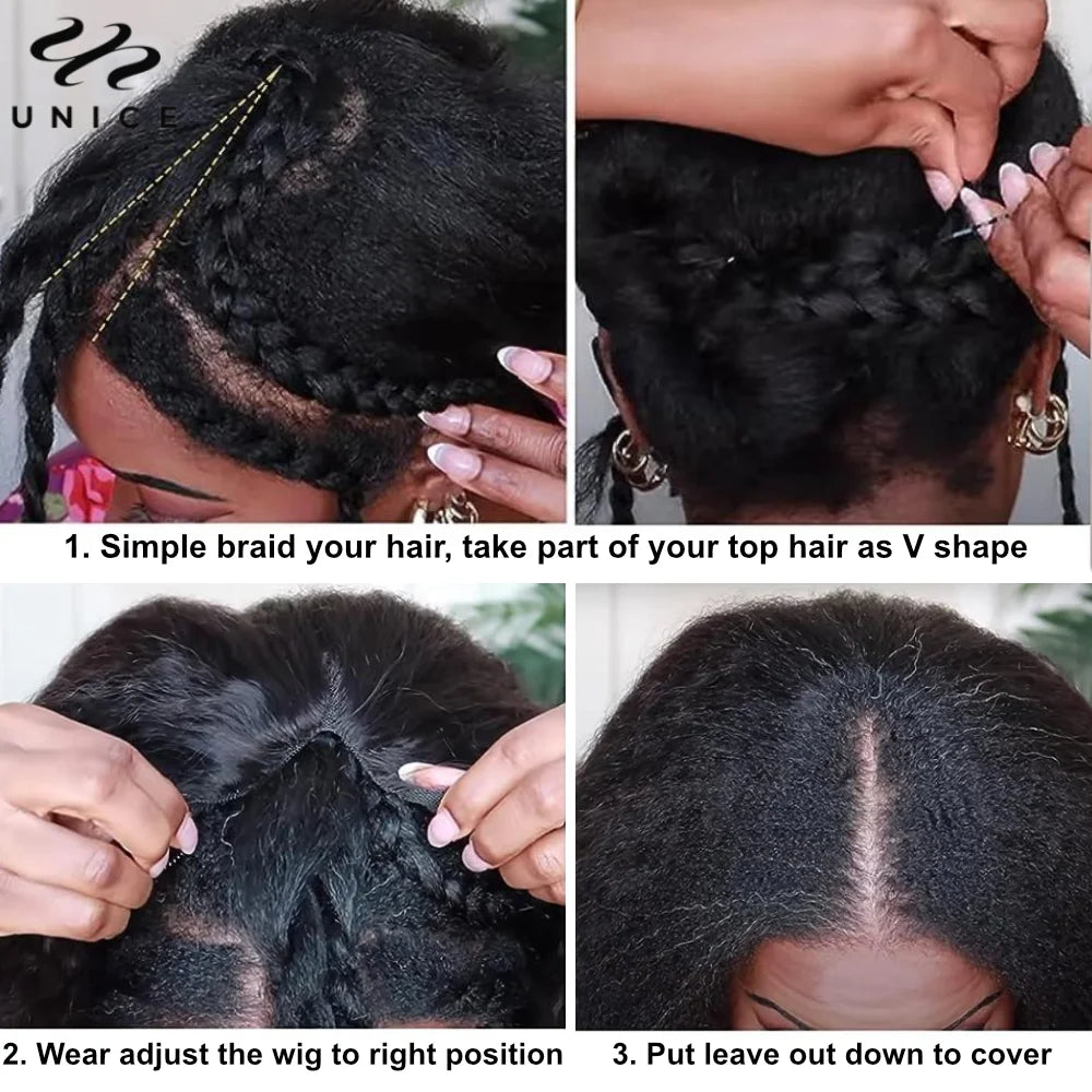 Ombre Body Wave V Part Wig 100% Human Hair