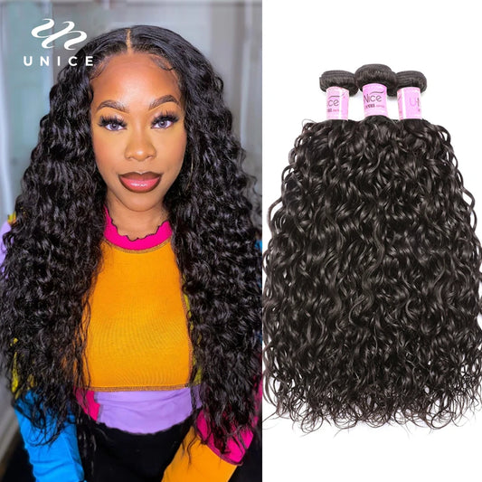 Unice Peruvian Water Wave Hair Bundles – 100% Remy Human Hair Extensions