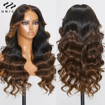 Pre-Styled 7x5 Lace Glueless Parykk Ombre Brun