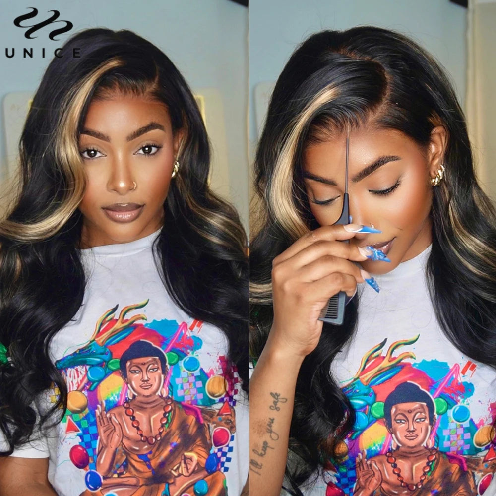 Blond Høydepunkt Bølge 7x5 Blonde Parykk - Forhåndskåret, Forbleket, Glueless