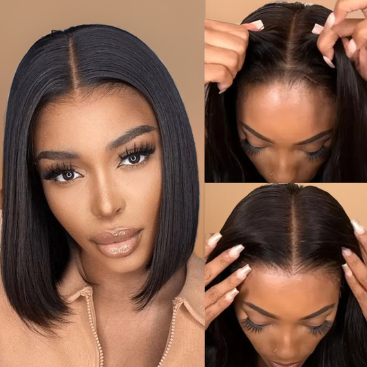 Bye-Bye Knot Bob Parykk – Ferdigklipt Blondelukking uten Lim
