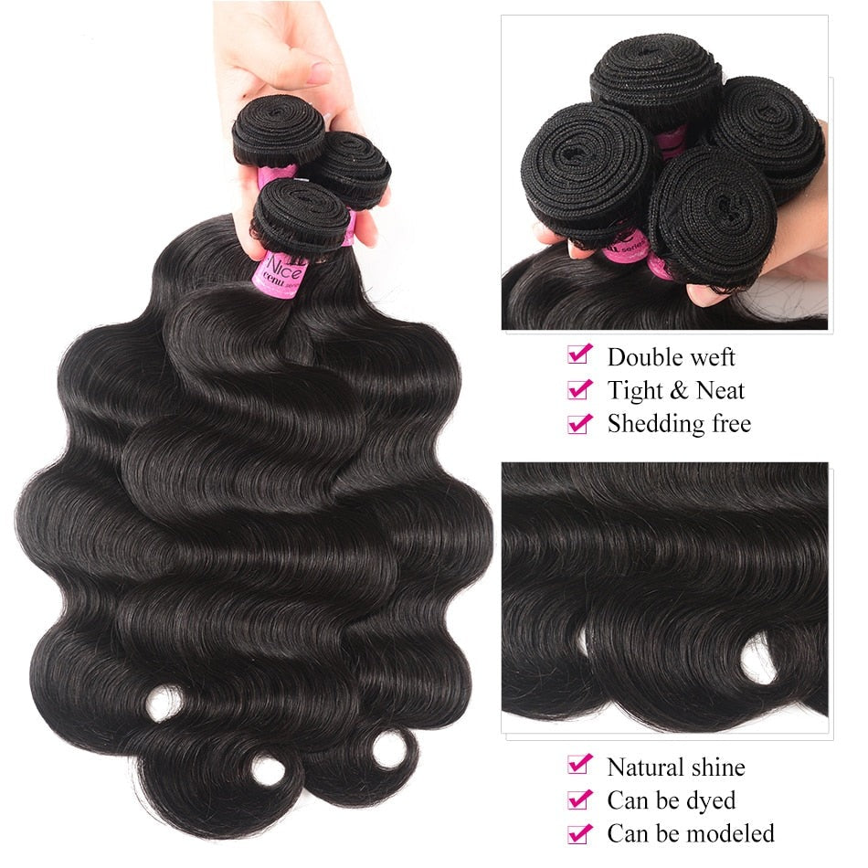 Body Wave Brazilian 100% Virgin  Human Hair Bundles